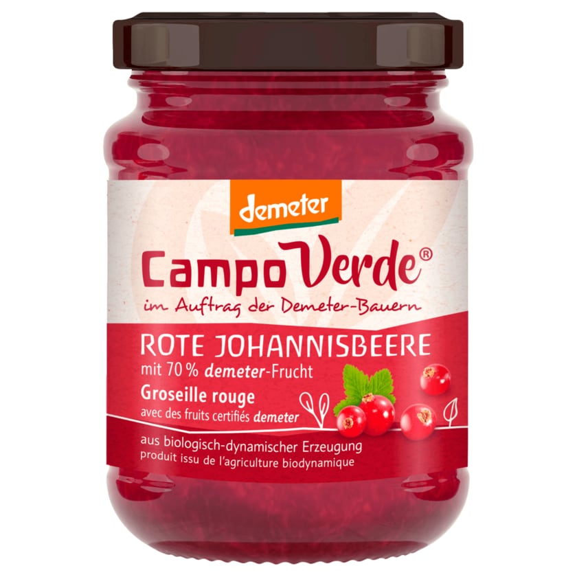 Campo Verde Bio Demeter Fruchtaufstrich Rote Johannisbeere 200g